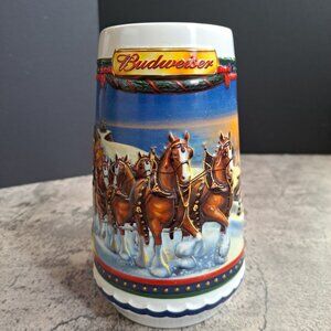 Guiding The Way Home 2002 Budweiser Holiday Beer Stein Mug Lighthouse